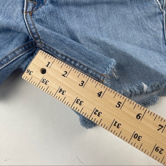 Horn Jeans Shorts Womens Size 26 Blue Denim Distressed Cut Off Californication - Picture 8 of 10